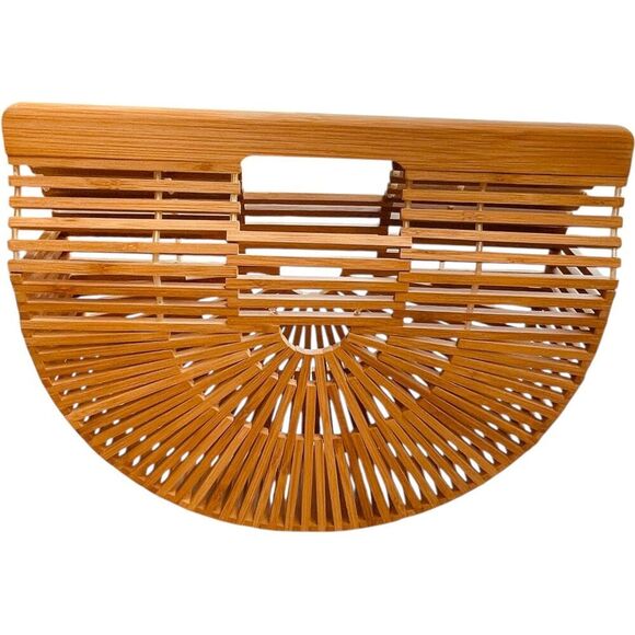 Vintga Bamboo Top Handle Handbag Purse - Picture 2 of 7